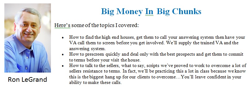 Ron LeGrand – Big Money In Big Chunks