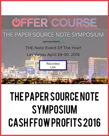 The Paper Source Note Symposium : Cash Ffow Profits 2016