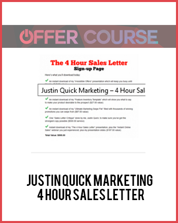 Justin Quick Marketing – 4 Hour Sales Letter