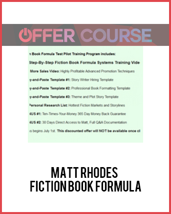 Matt Rhodes – Fiction Book Formula