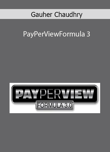 Gauher Chaudhry – PayPerViewFormula 3