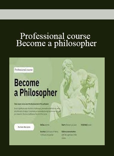 Professional course Become a philosopher