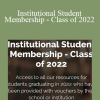 George - Institutional Student Membership - Class of 2022