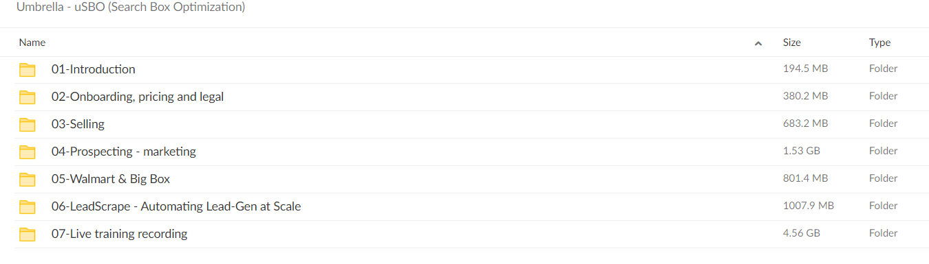 Umbrella - uSBO (Search Box Optimization)
