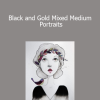 Angela Kennedy - Black and Gold Mixed Medium Portraits